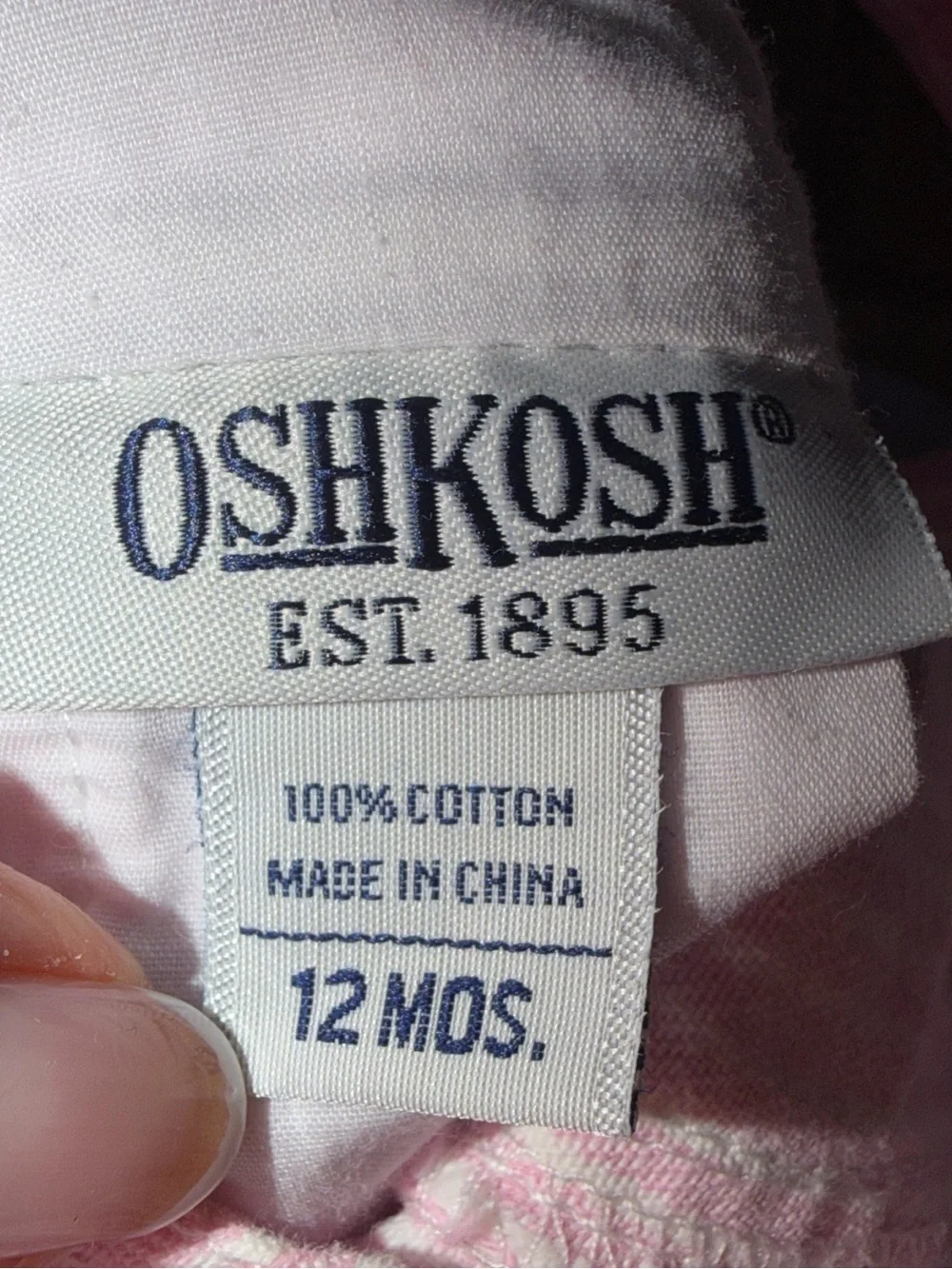 Vintage OshKosh B'gosh Pink & White Striped Overalls Snap Bottom